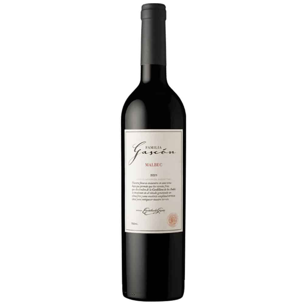 Vino tinto Familia Gascón malbec, Argentina.
